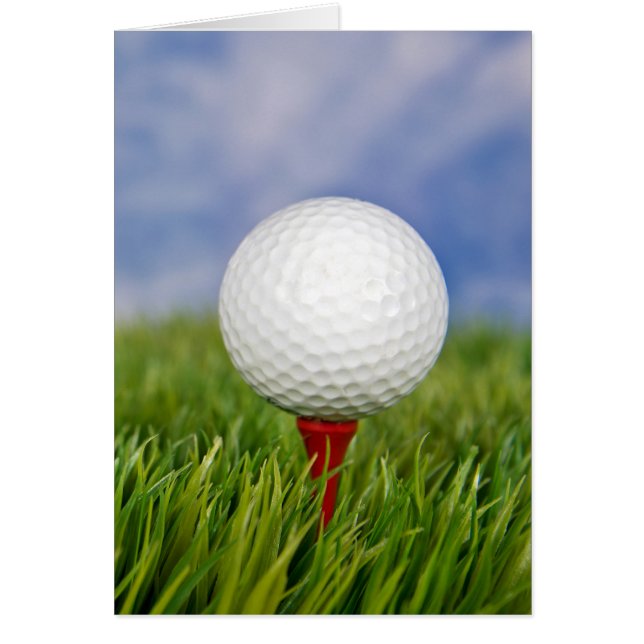 Golf Ball on red tee (Front)