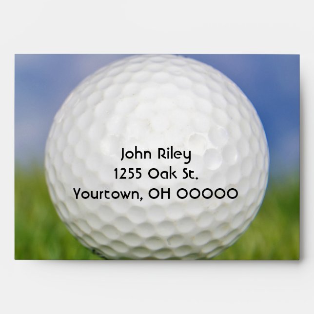 Golf Ball on red tee Envelopes (Front)
