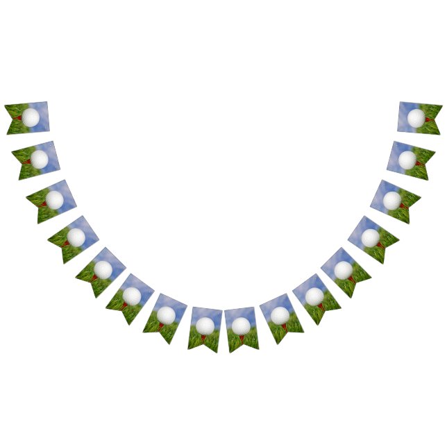 golf ball on red tee in grass bunting  (All)