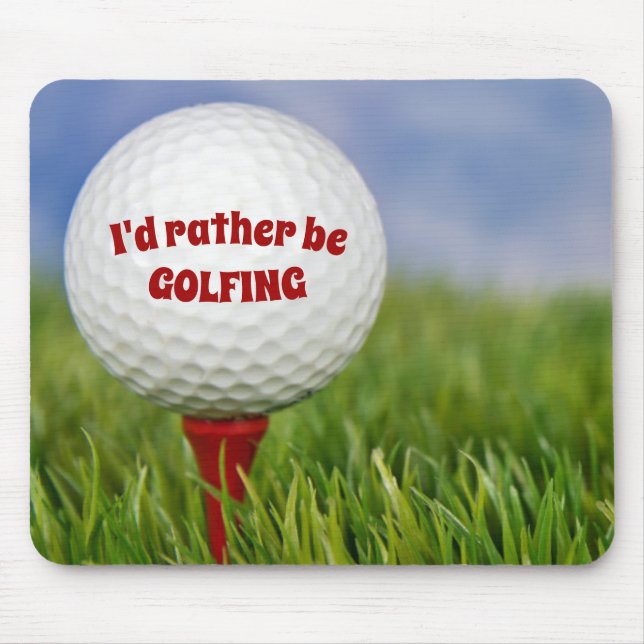 Golf Ball on Red Tee Mouse Pad (Front)