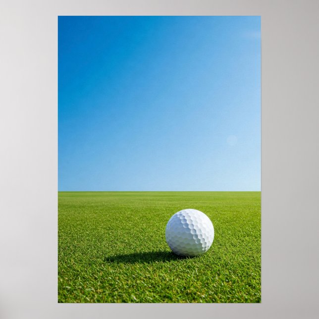 Golf Ball on Sunny Fairway Scene Poster (Front)