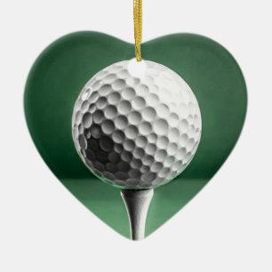 Golf Ball on Tee Ceramic Decoration
