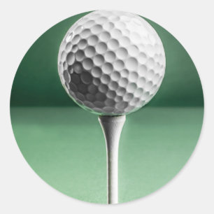 Golf Ball on Tee Classic Round Sticker