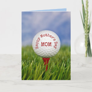 Golf Ball On Tee for Mother's Day Card