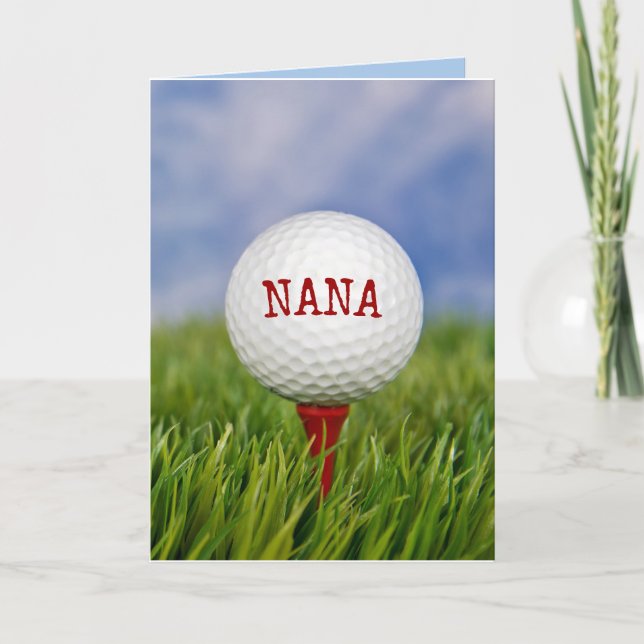 Golf Ball On Tee for Nana's Birthday Card (Front)