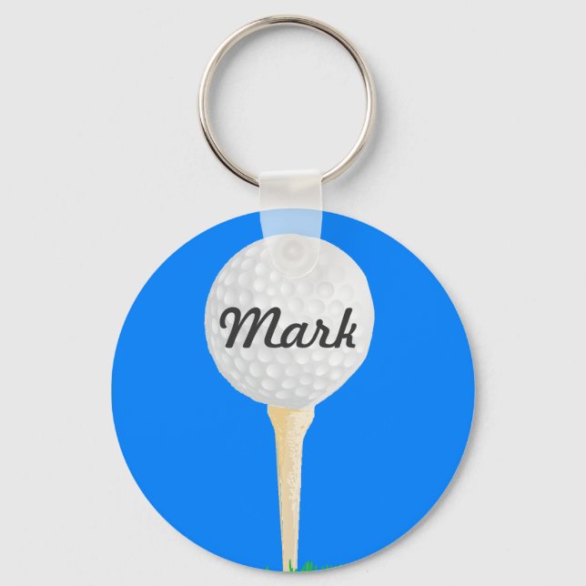 Golf Ball on Tee Key Ring (Front)