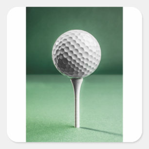 Golf Ball on Tee Square Sticker