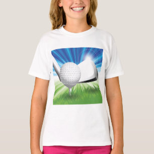 Golf Ball on Tee with Driver Club