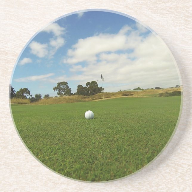 Golf Ball On The Green, Coaster (Front)