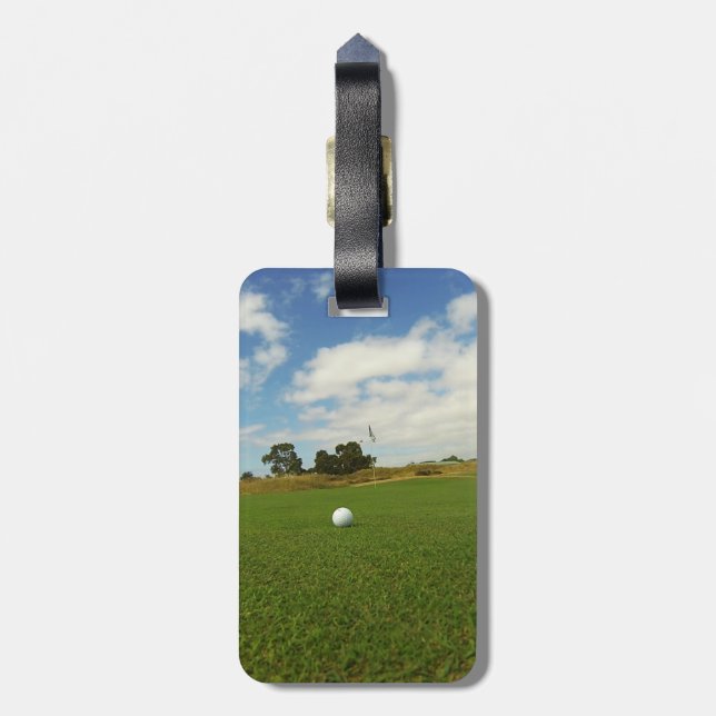 Golf Ball On The Green, Luggage Tag (Back Vertical)