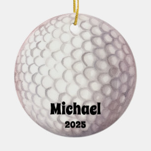 Golf Ball Ornament, Ornament, Kids Sports Ceramic Tree Decoration