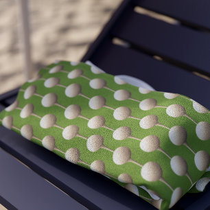 Golf Ball Pattern Green Monogrammed Beach Towel