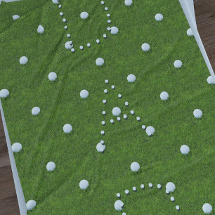 Golf Ball Pattern Large Green Fleece Blanket