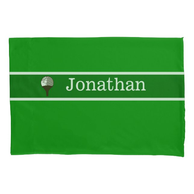 Golf ball  Personalised with name Pillowcase (Front)