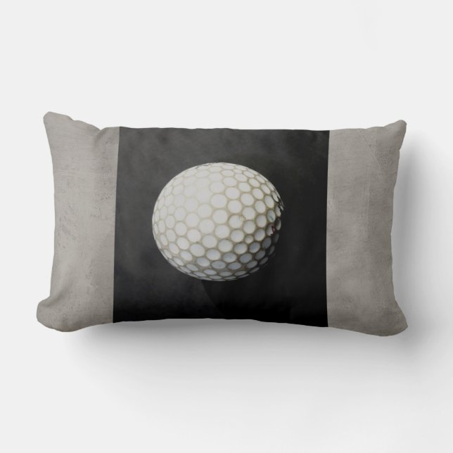 golf ball pillow photo art on grey (Front)