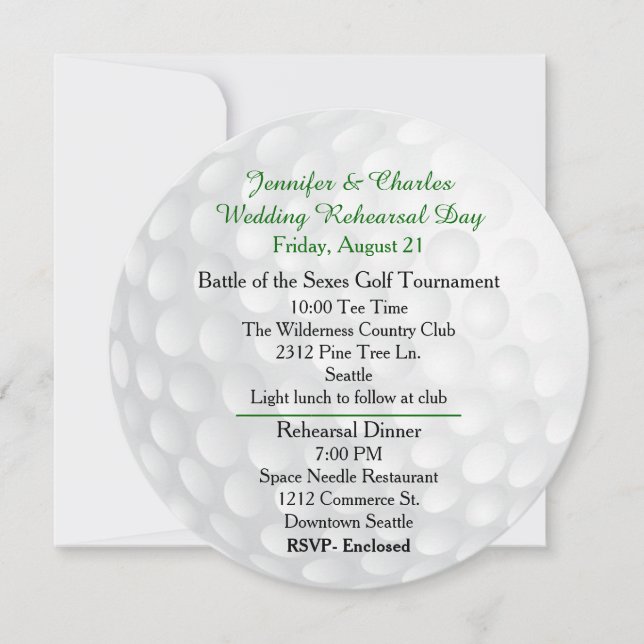Golf Ball Pre Wedding Festivities Invitation (Front)