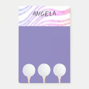 golf ball purple design for golfers post-it notes
