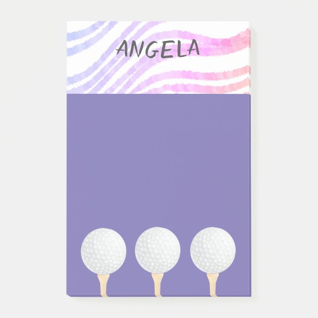 golf ball purple design for golfers post-it notes (Front)