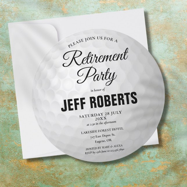 Golf Ball Retirement Party Circular Invitation (Creator Uploaded)