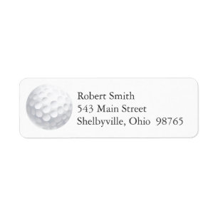 Golf Ball Return Address Labels