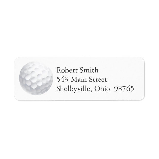 Golf Ball Return Address Labels (Front)