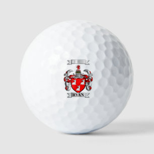 Golf Ball Ryan Family Surname And Shield