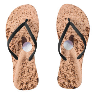 Golf Ball Sand Bunker Funny Custom Created Jandals