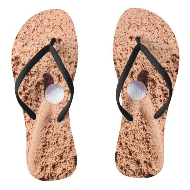 Golf Ball Sand Bunker Funny Custom Created Jandals (Footbed)