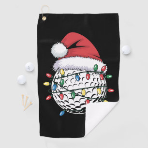 Golf Ball Santa Hat Christmas Golfing Xmas Lights  Towel