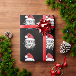 Golf Ball Santa Hat Christmas Golfing Xmas Lights  Wrapping Paper