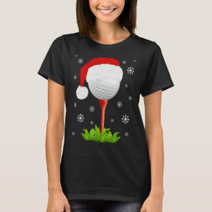 Golf Ball Santa Hat Funny Christmas Gag Gifts T-Shirt