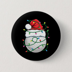 Golf Ball Santa Hat Men Womens Christmas Golfing X 6 Cm Round Badge