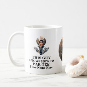 Golf ball shape photo guy knows how to par-tee coffee mug