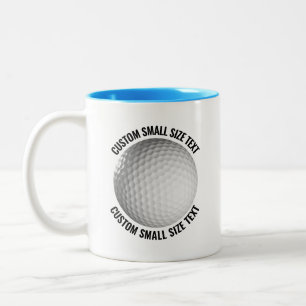 Golf Ball & Small Text LIGHT BLUE 11oz Custom Two-Tone Coffee Mug