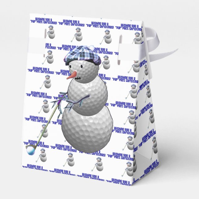 Golf Ball Snowman Christmas Favour Box (Back Side)