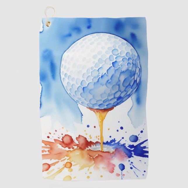 Golf Ball Splash Golf Towel (Front)