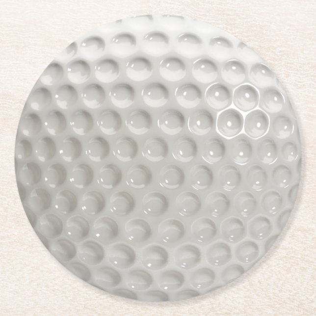 Golf Ball Sport Round Paper Coaster (Front)