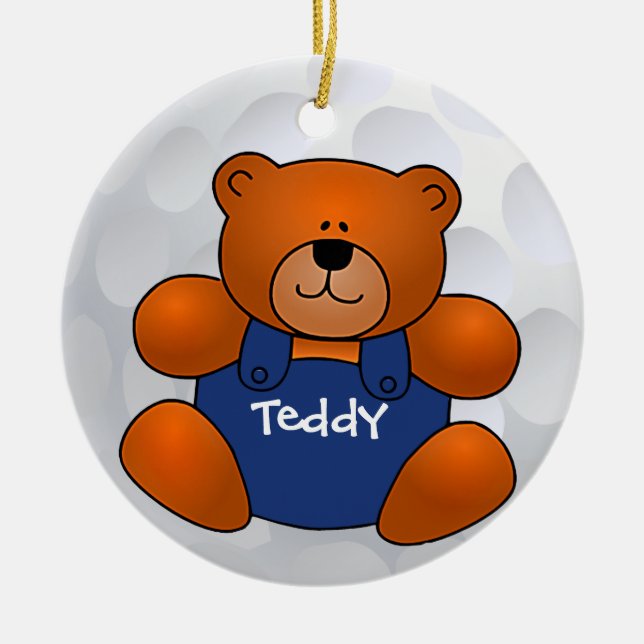 Golf Ball Teddy Bear Ornament (Front)