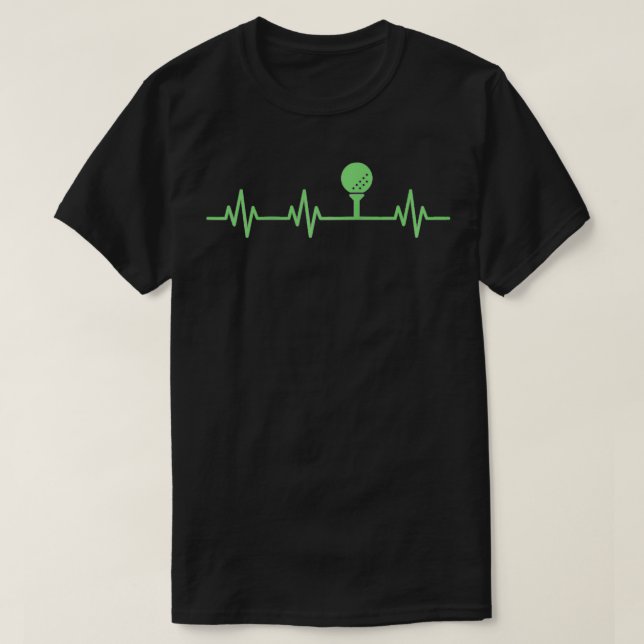 Golf Ball Tee Lifeline Heartbeat Heart Love Simple (Design Front)