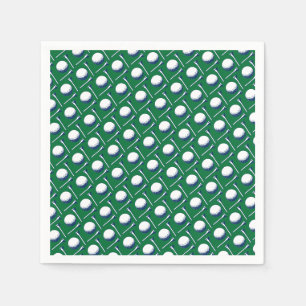 Golf Ball Tee Pattern blue green Golfing Classic  Napkin
