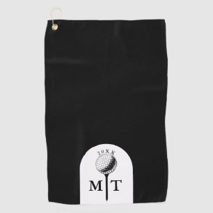 Golf Ball Tee Personalised Initial Monogram Year Towel