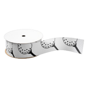 Golf Ball Tee Sports Classic Black White Fun Grosgrain Ribbon