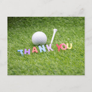 Golf ball & tee thank you Card