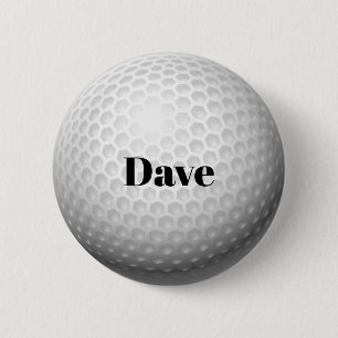 Golf Ball Template, customisable, 6 Cm Round Badge