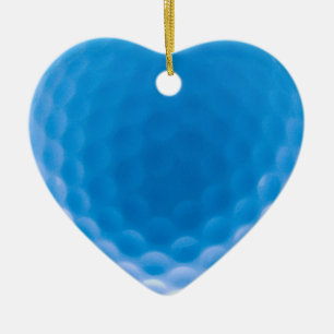 Golf Ball Texture Dimples Arctic Blue Ceramic Tree Decoration