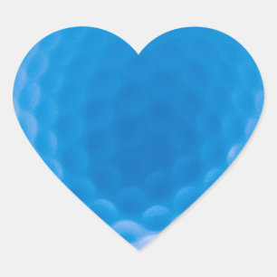 Golf Ball Texture Dimples Arctic Blue Heart Sticker