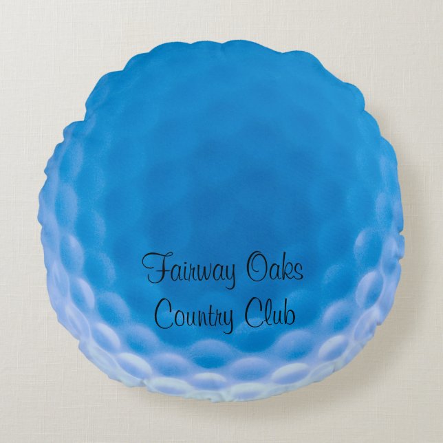 Golf Ball Texture Dimples Arctic Blue_personalized Round Cushion (Front)