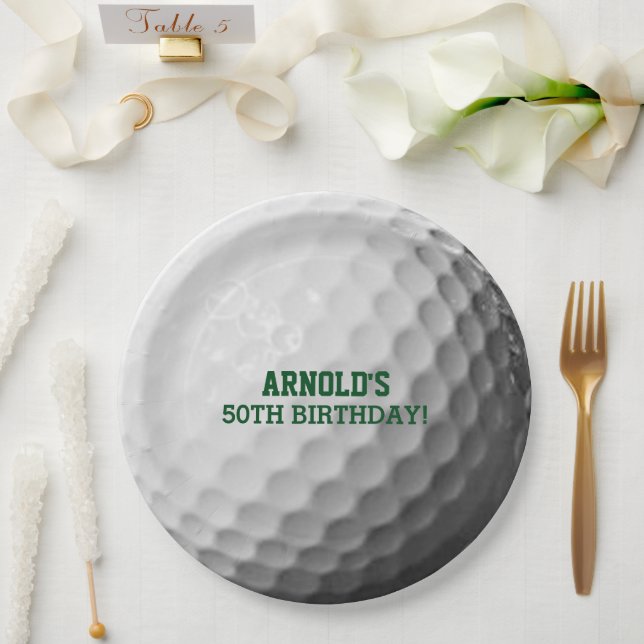 Golf Ball Texture Personalised Paper Plate (Wedding)