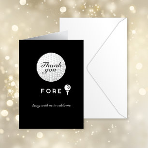 Golf Ball Thank You Black White Formal Custom Card