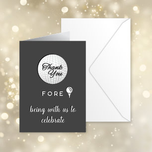 Golf Ball Thank You Fore! Custom Card